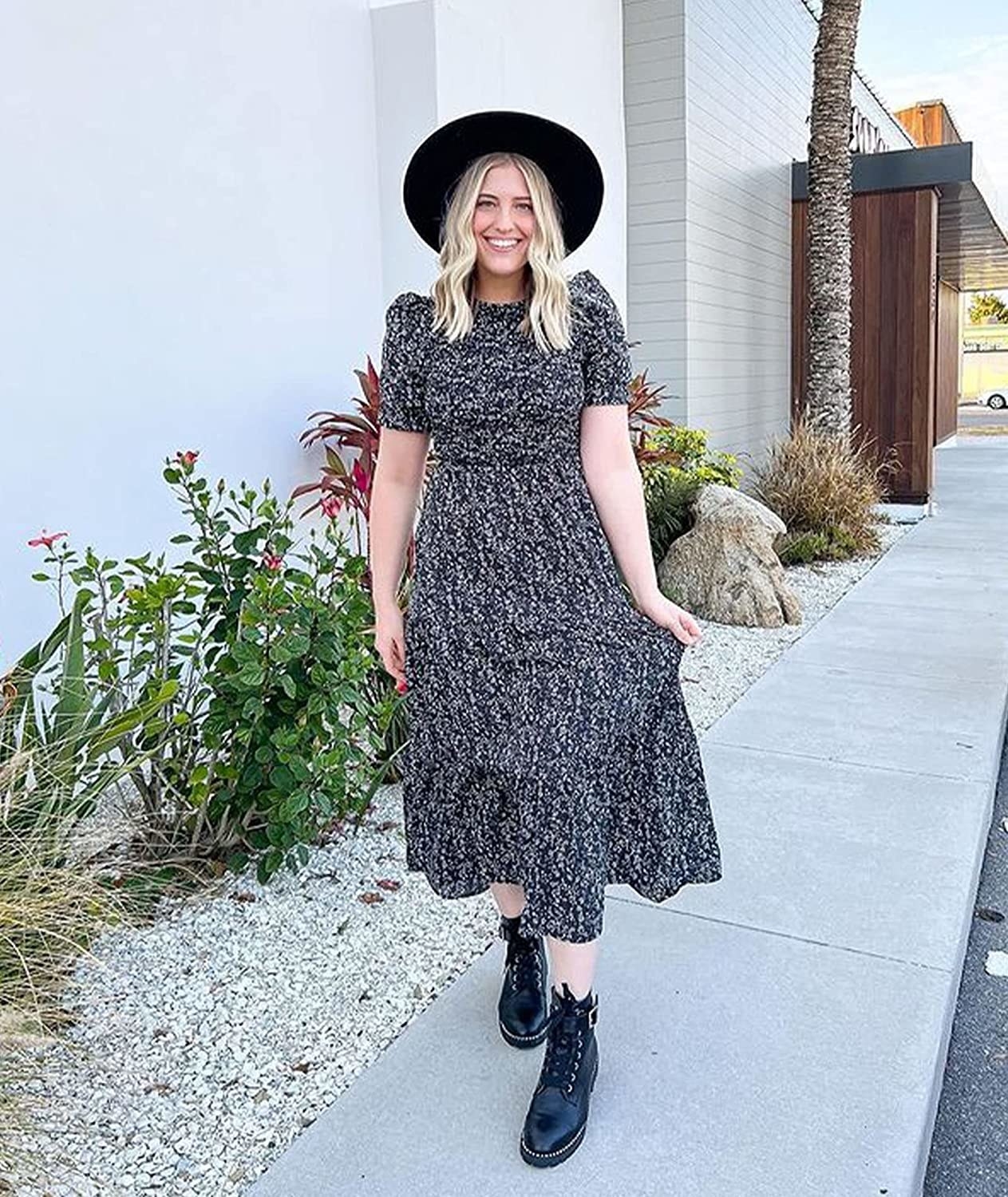 midi dress with boots