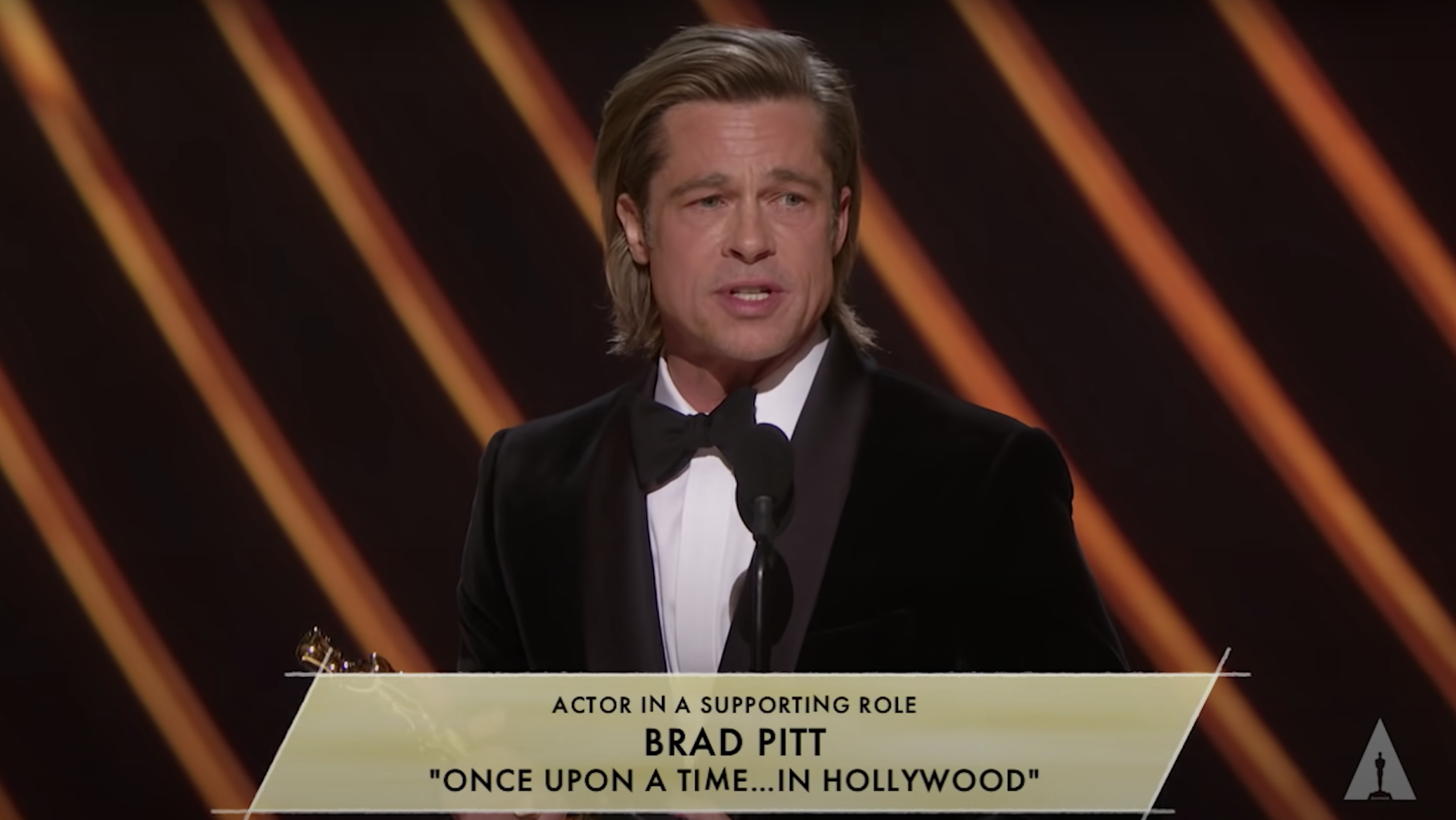 Brad accepting his Oscar