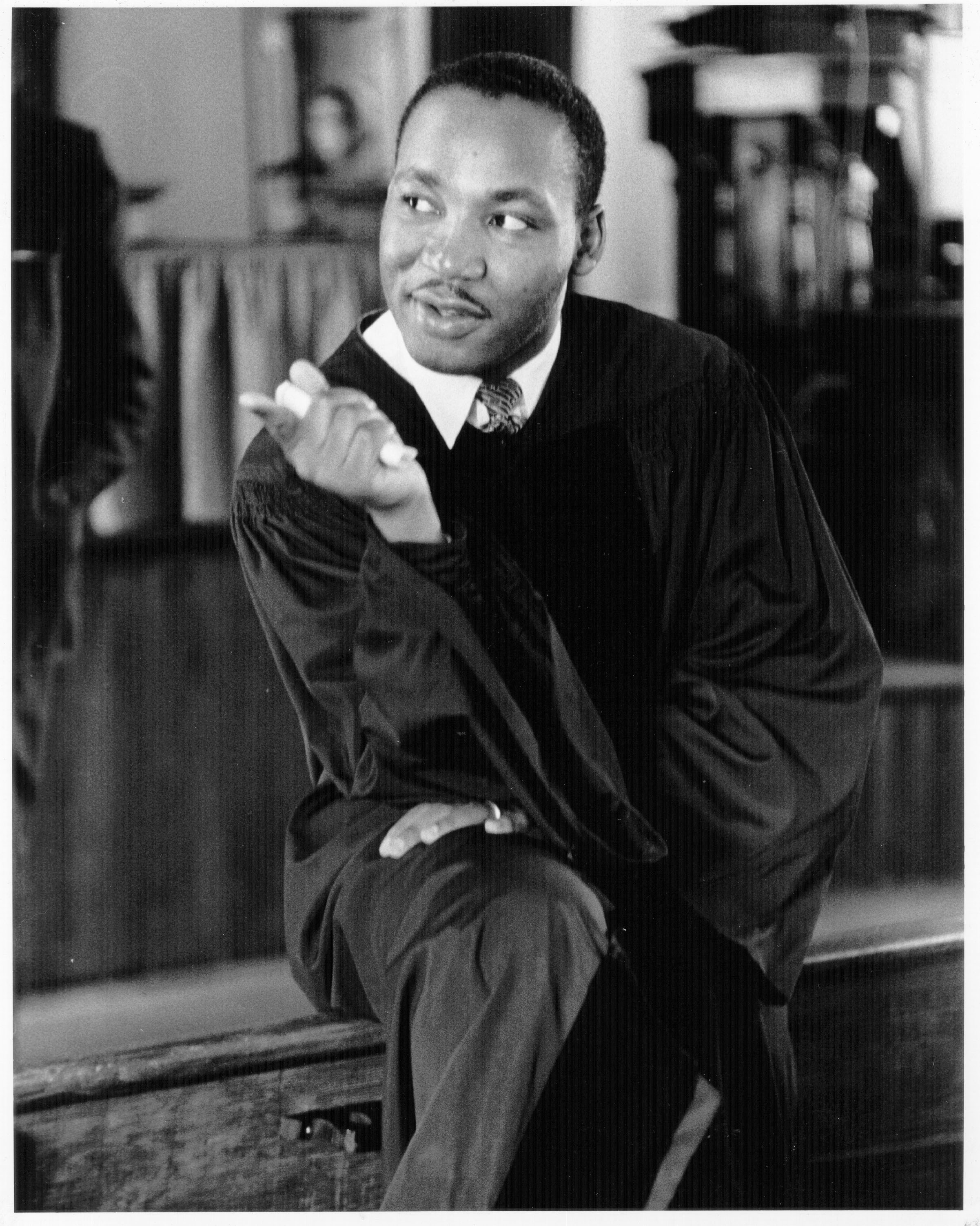 Dr. King speaking and pointing