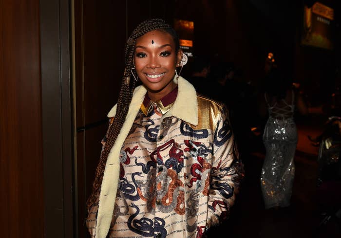 Brandy smiles for the camera at an event