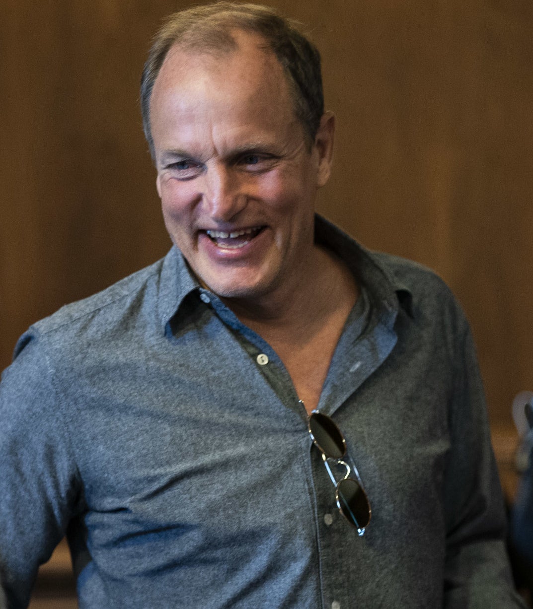 Woody Harrelson laughing