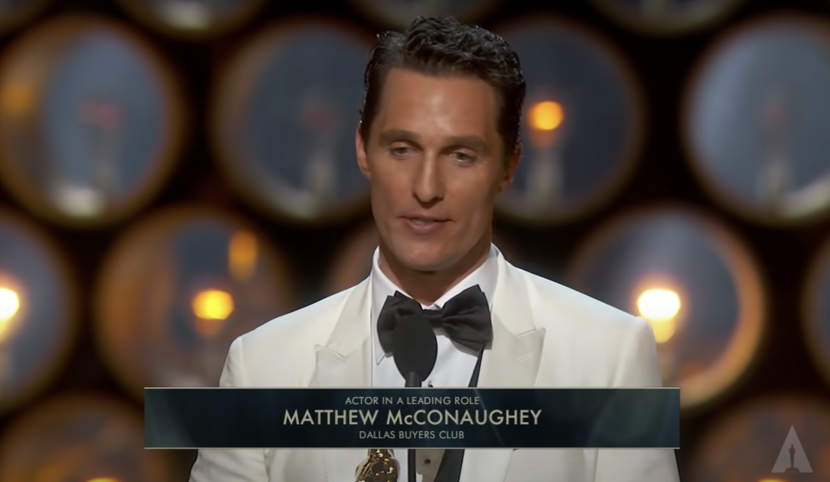 Matthew winning his Oscar