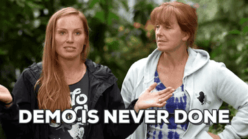 HGTV hosts saying &quot;Demo is never done&quot;