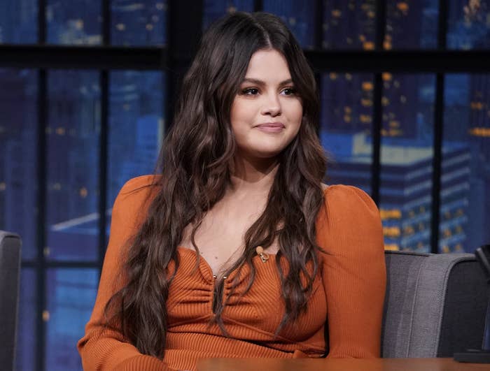 A closeup of Selena