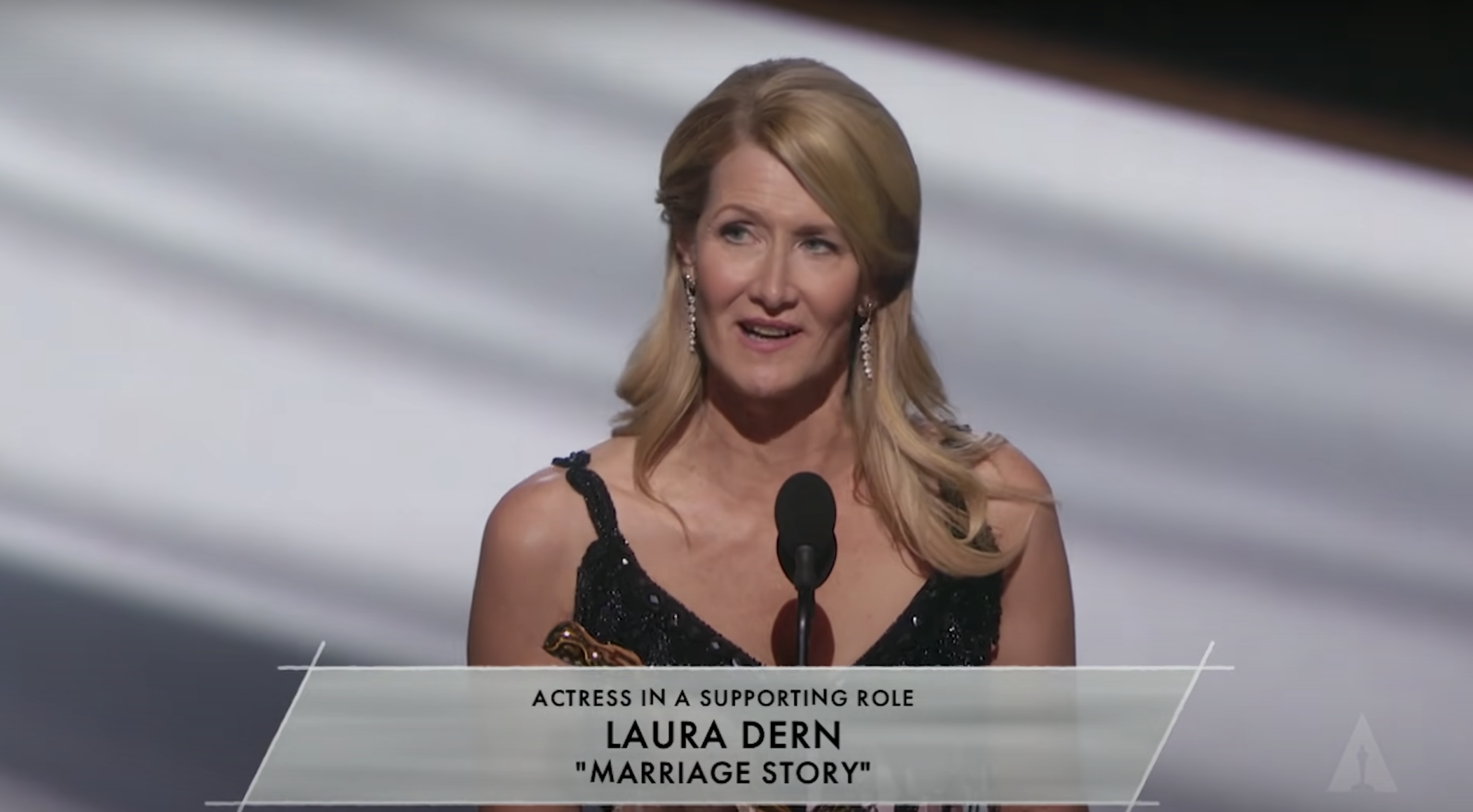 Laura accepting her Oscar