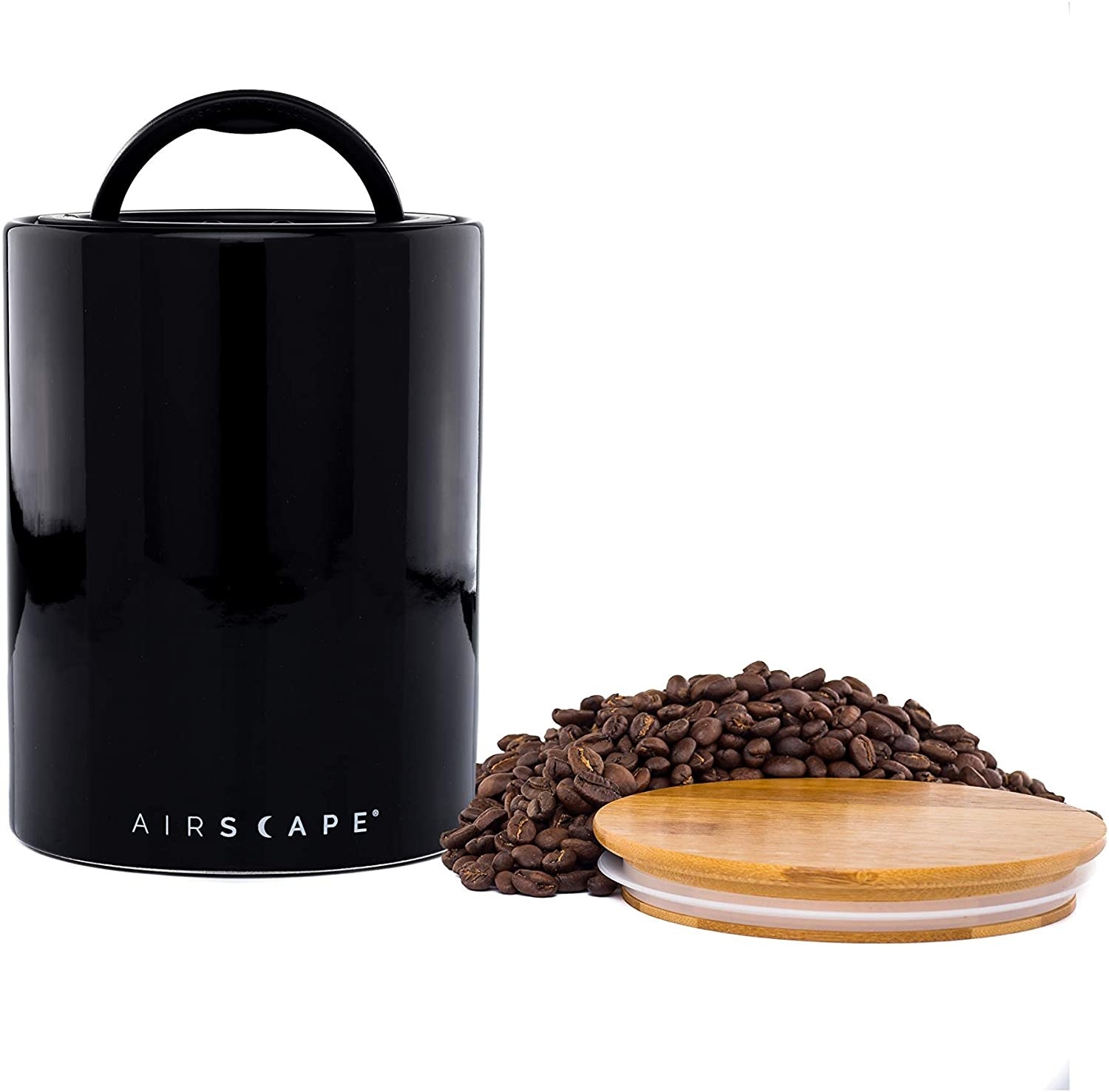 the black Airscape ceramic storage canister
