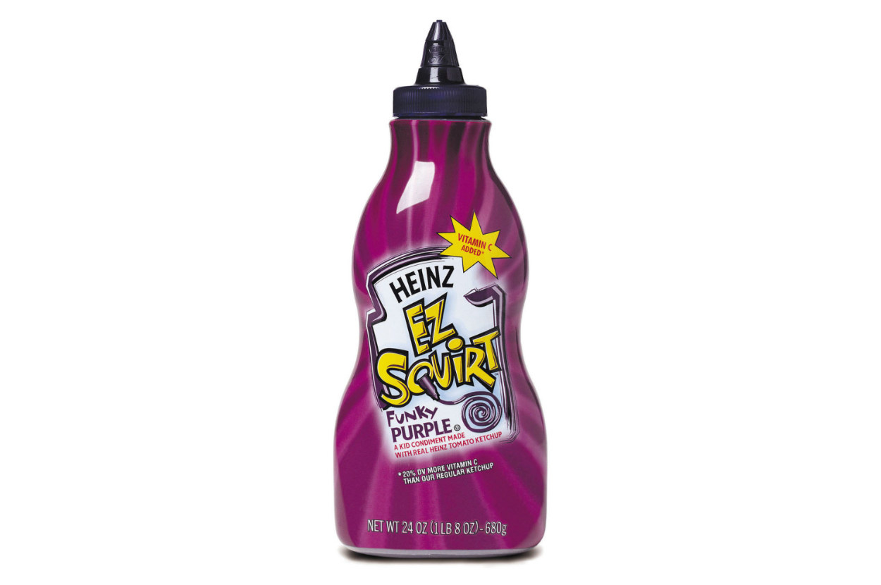 Bottle of Heinz EZ Squirt Funky Purple Ketchup