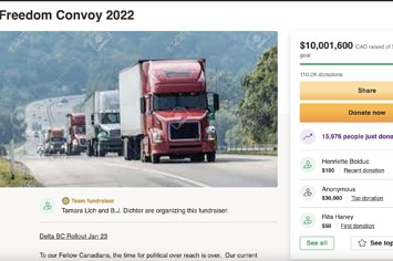 Gofundme Said A Viral Trucker Anti Vax Mandate Protest Doesn T Violate Its Rules