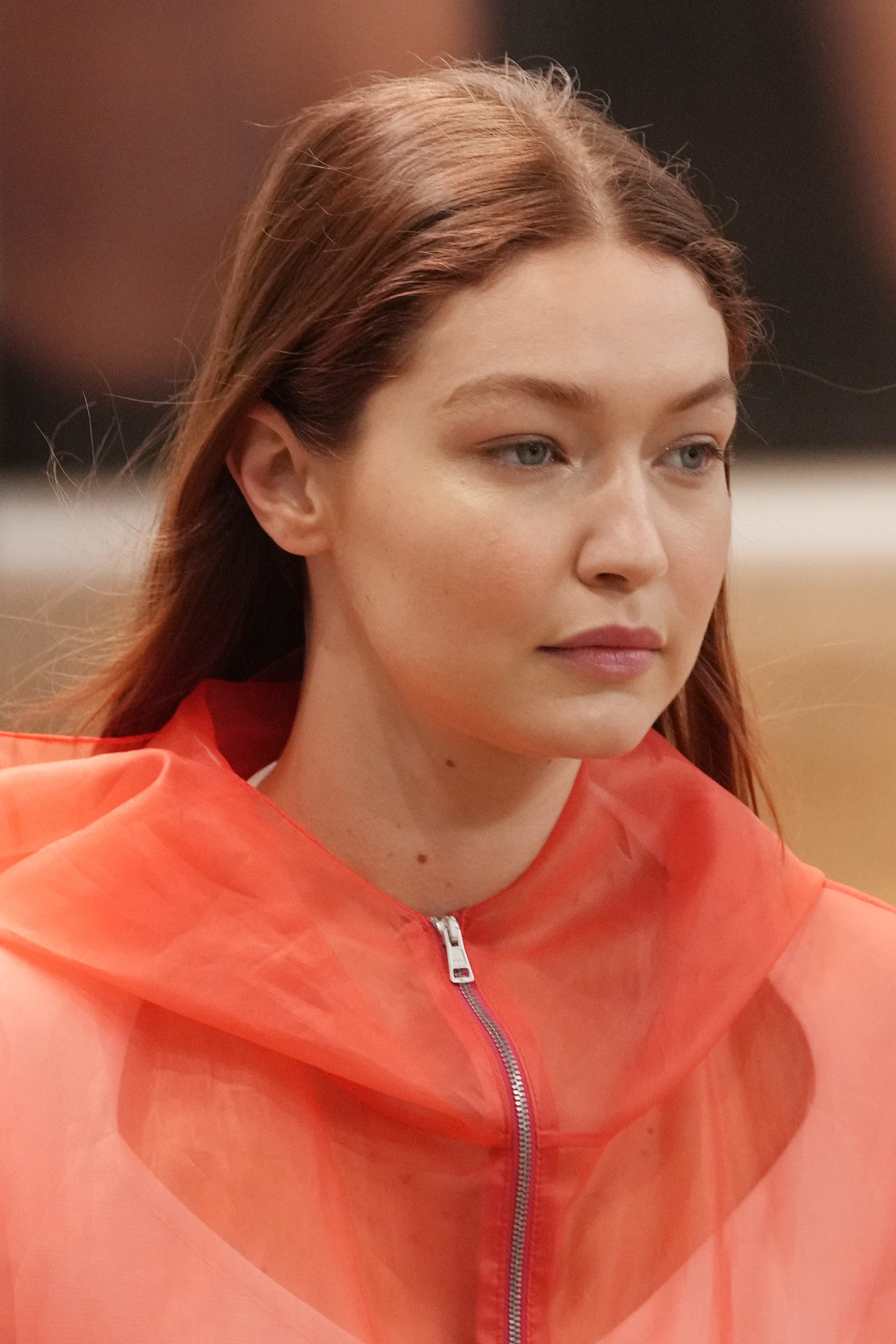 Gigi walks down the runway