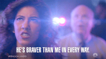 Rosa saying, &quot;He is braver than me in every way.&quot;