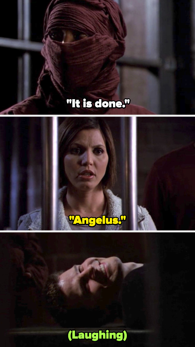 The shaman says it&#x27;s done, and Cordelia says &quot;Angelus&quot; as Angelus laughs