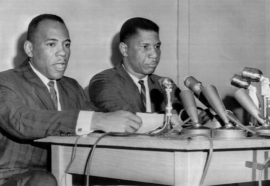 Medgar Evers and James H. Meredith at Press Conference
