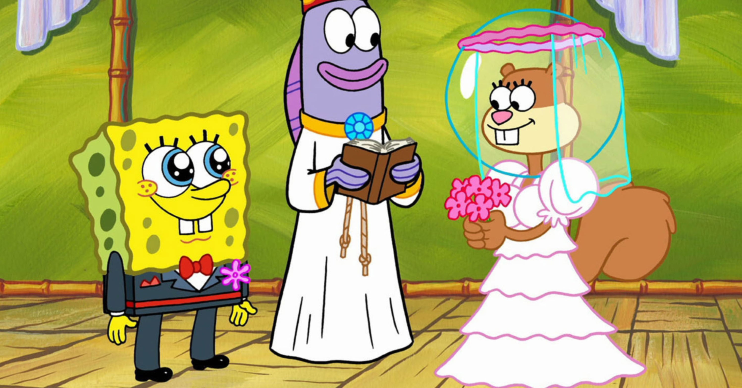 spongebob and sandy getting married