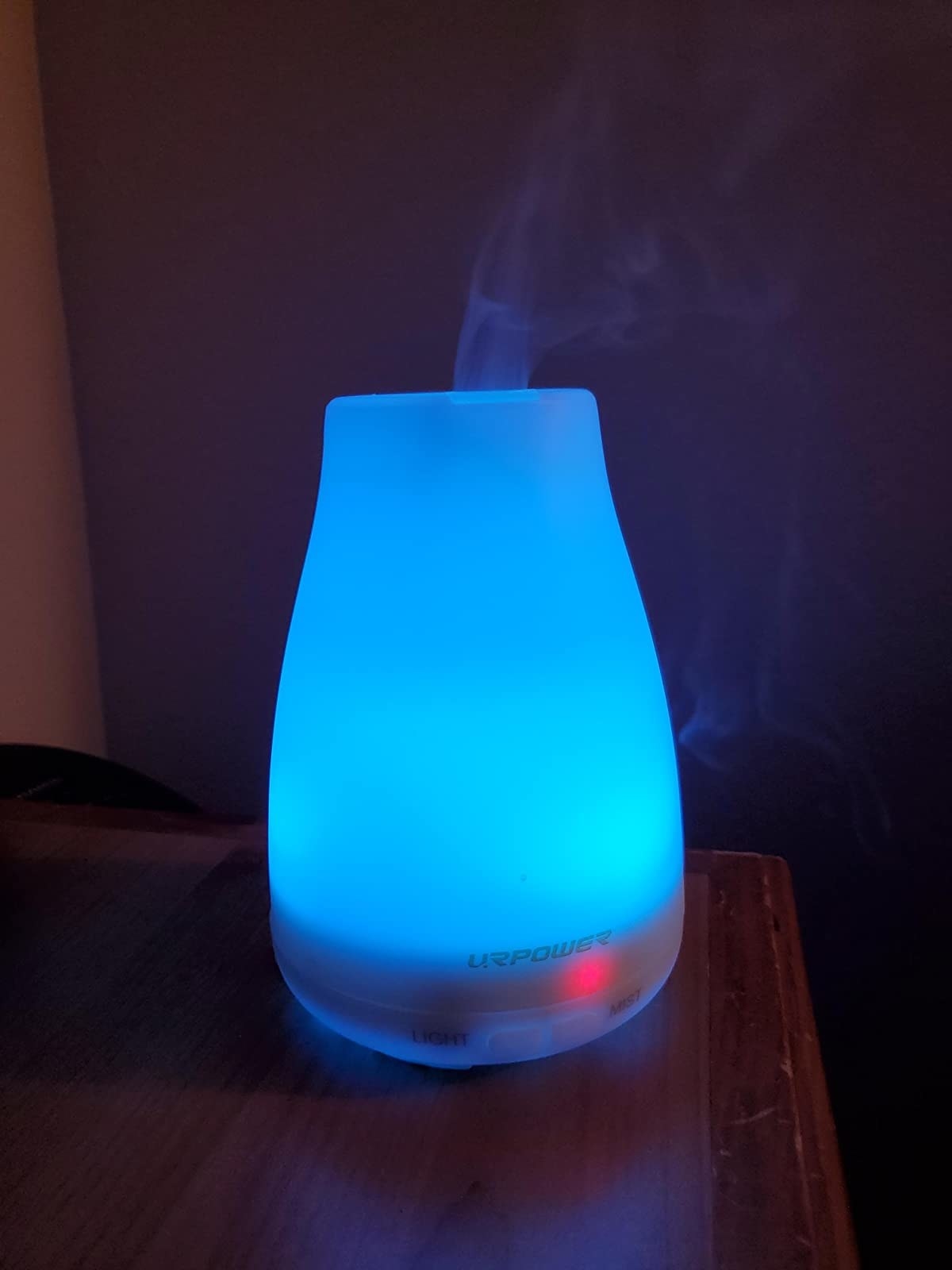 Reviewer image of the diffuser set to the color blue