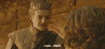 GIF of Joffrey saying &quot;I said...KNEEL&quot;