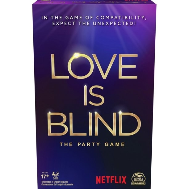 A box of cards that says &quot;Love Is Blind: The Party Game&quot;