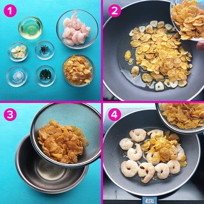 コーンフレークで無限ガーリックシュリンプ ザクザク食感 レシピ 作り方 Tasty