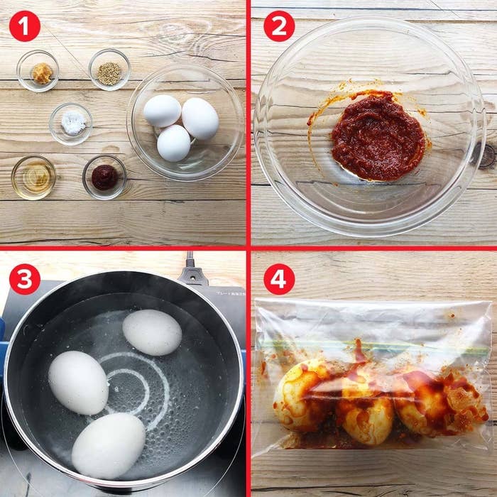 半熟たまごのコチュジャン漬け とろとろピリ辛 ご飯に合うレシピ 作り方 Tasty