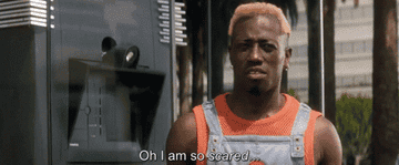 GIF of Snipes mockingly saying &quot;Oh, I am so scared&quot;