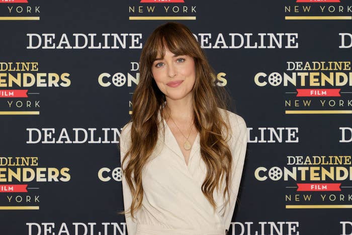 Dakota smiling on the red carpet