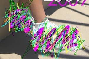 Harper Dhadde 2009 single cover, white shoes with bright colorful pops