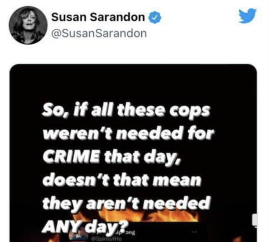 Screenshot of Sarandon&#x27;s tweet