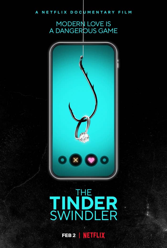 A promo poster for the documentary featuring an illustration of a phone with the image of a diamond ring hanging onto a hook