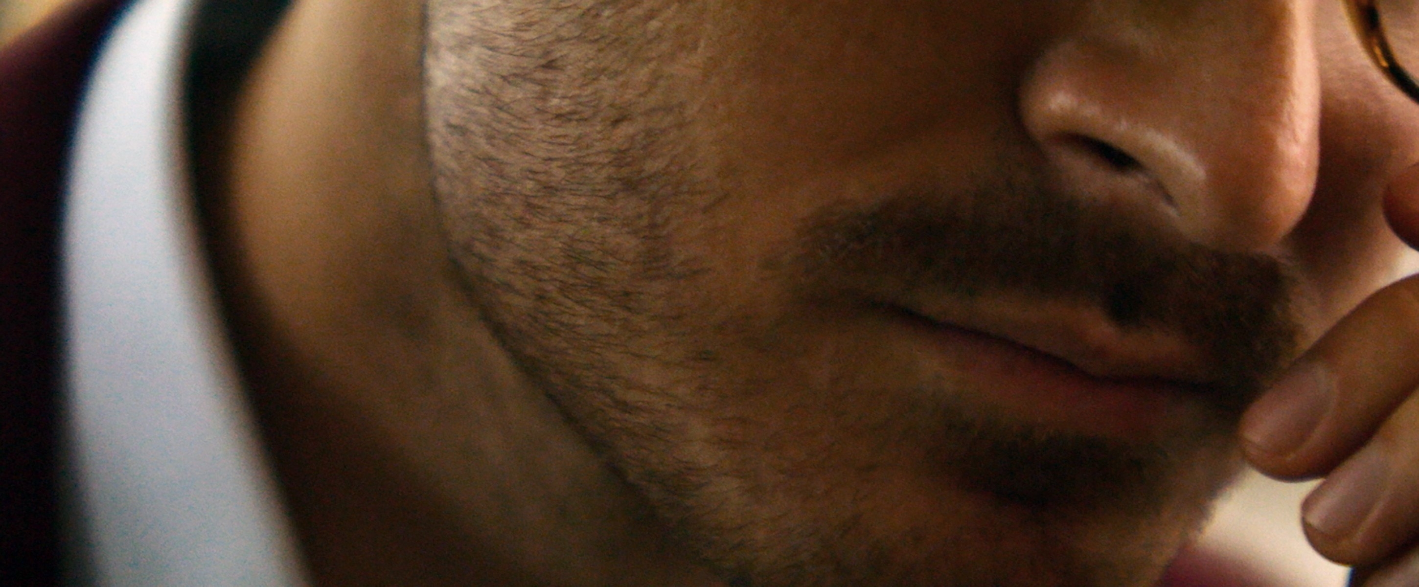Close-up of the bottom half of his face