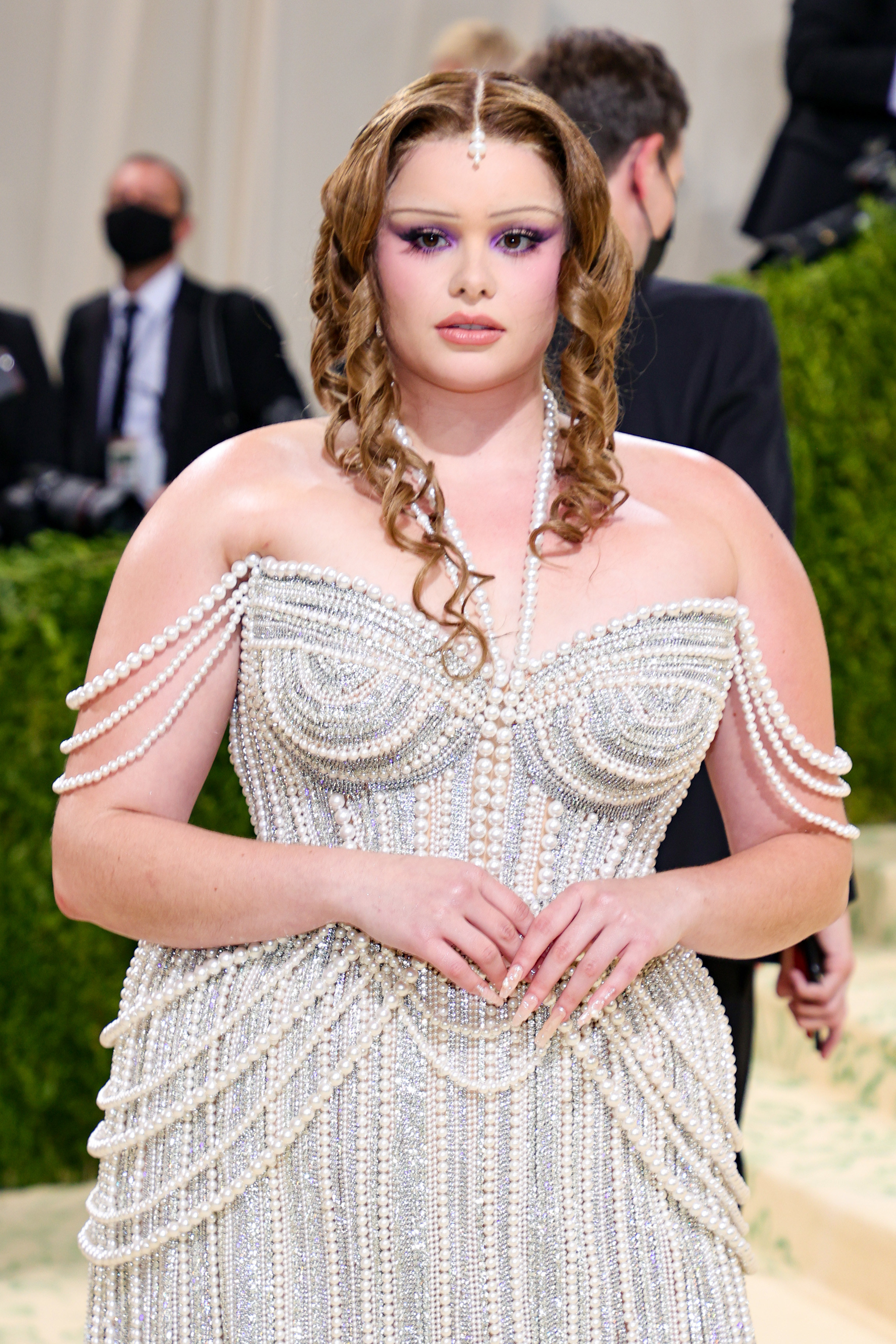 Barbie in a sequined and pearl dress at the Met Gala