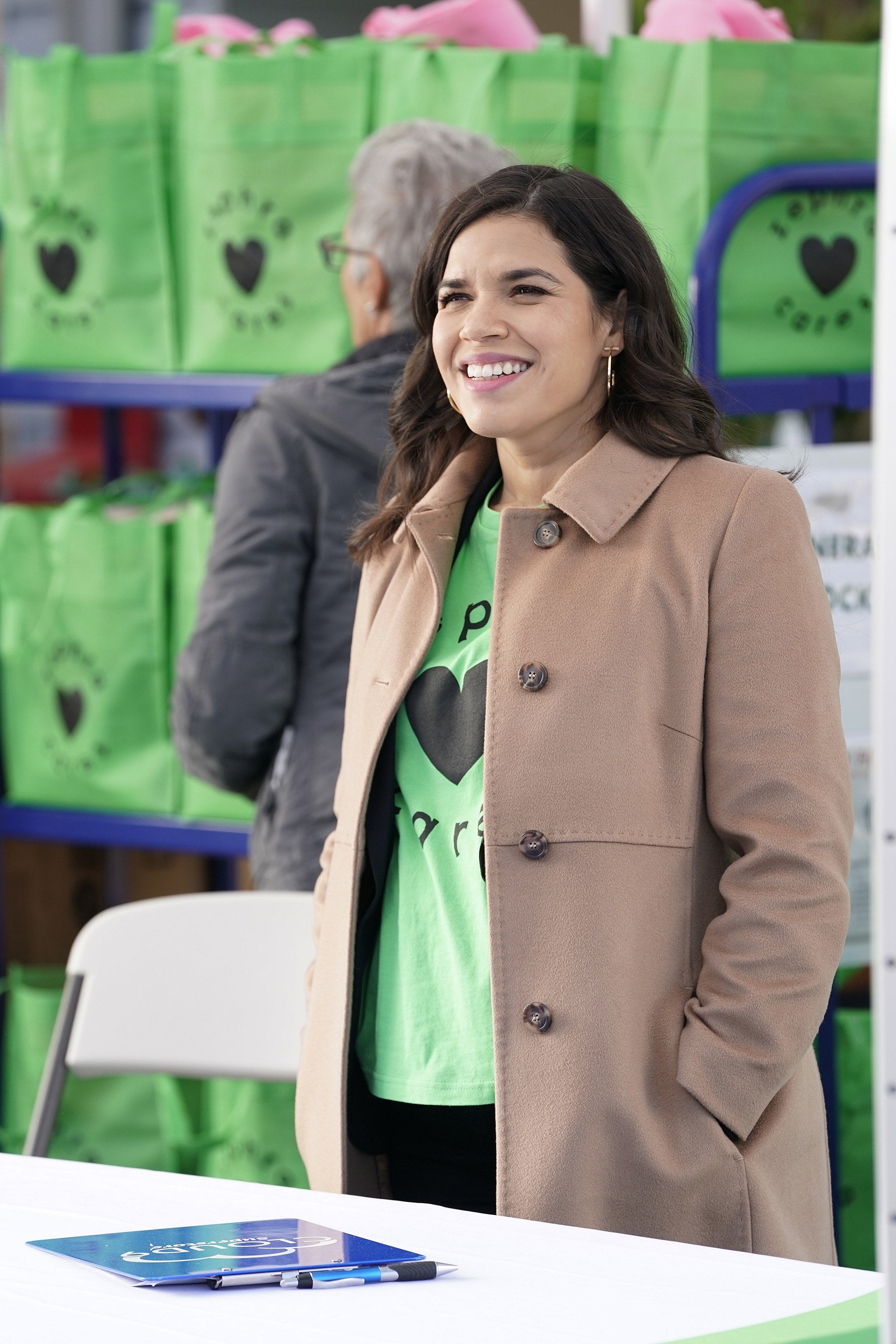 Amy standing and smiling