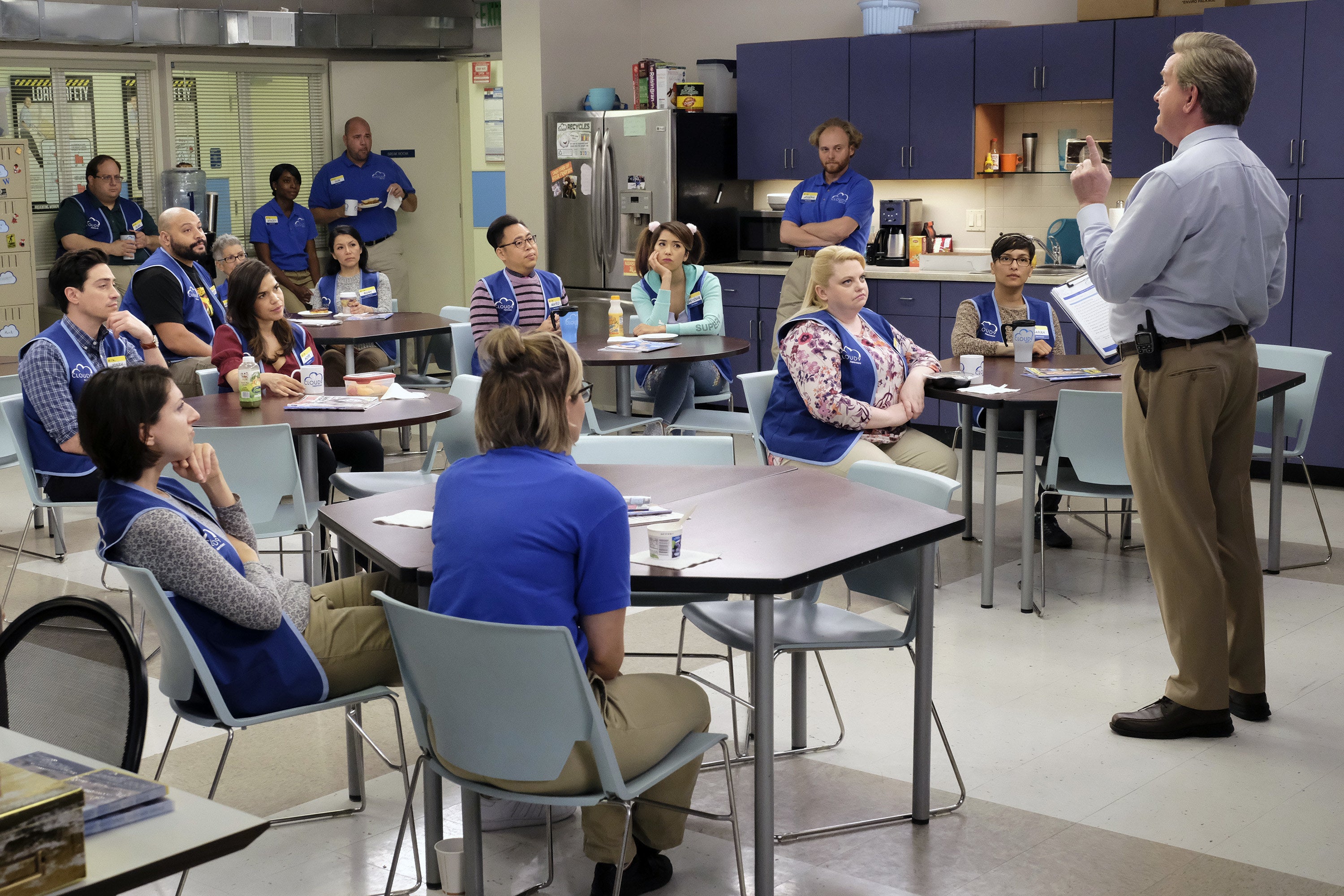 Glenn talking to the store staff