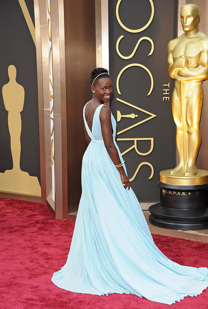 Nyong&#x27;o poses on the red carpet upon her arrival