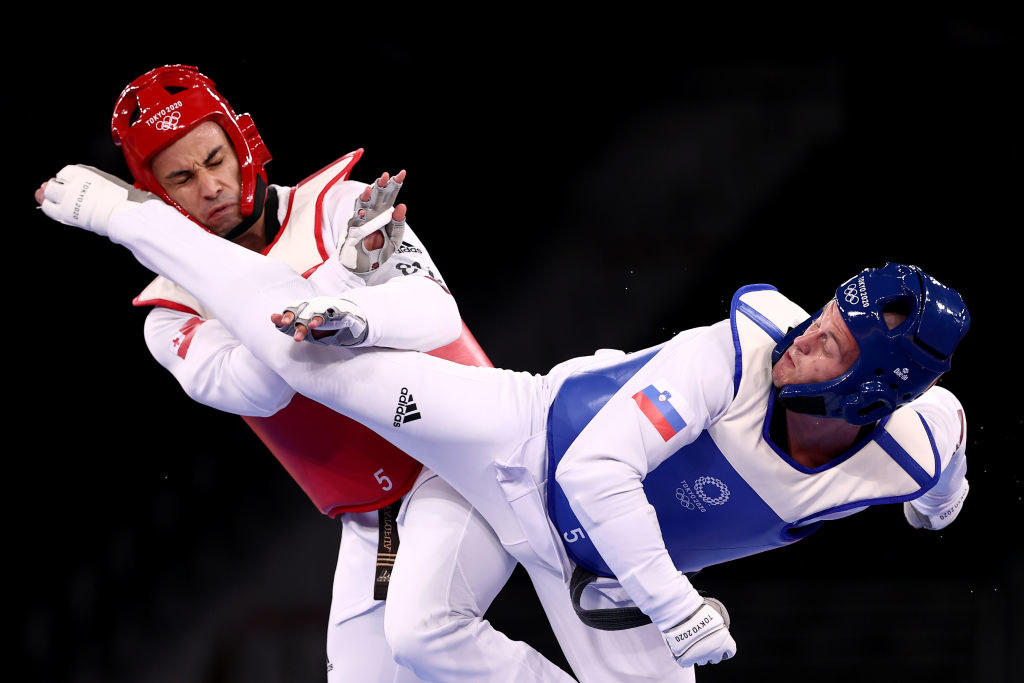 Pita during a taekwondo match