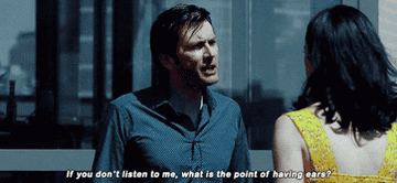 GIF of Kilgrave saying &quot;If you don&#x27;t listen to me, what&#x27;s the point of having ears?&quot;