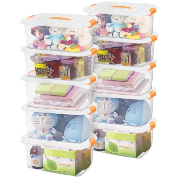 Set de 10 cajas de plastico para organizar