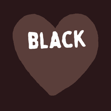 An animation of a brown heart seemingly beating that reads &quot;Black owned business&quot;