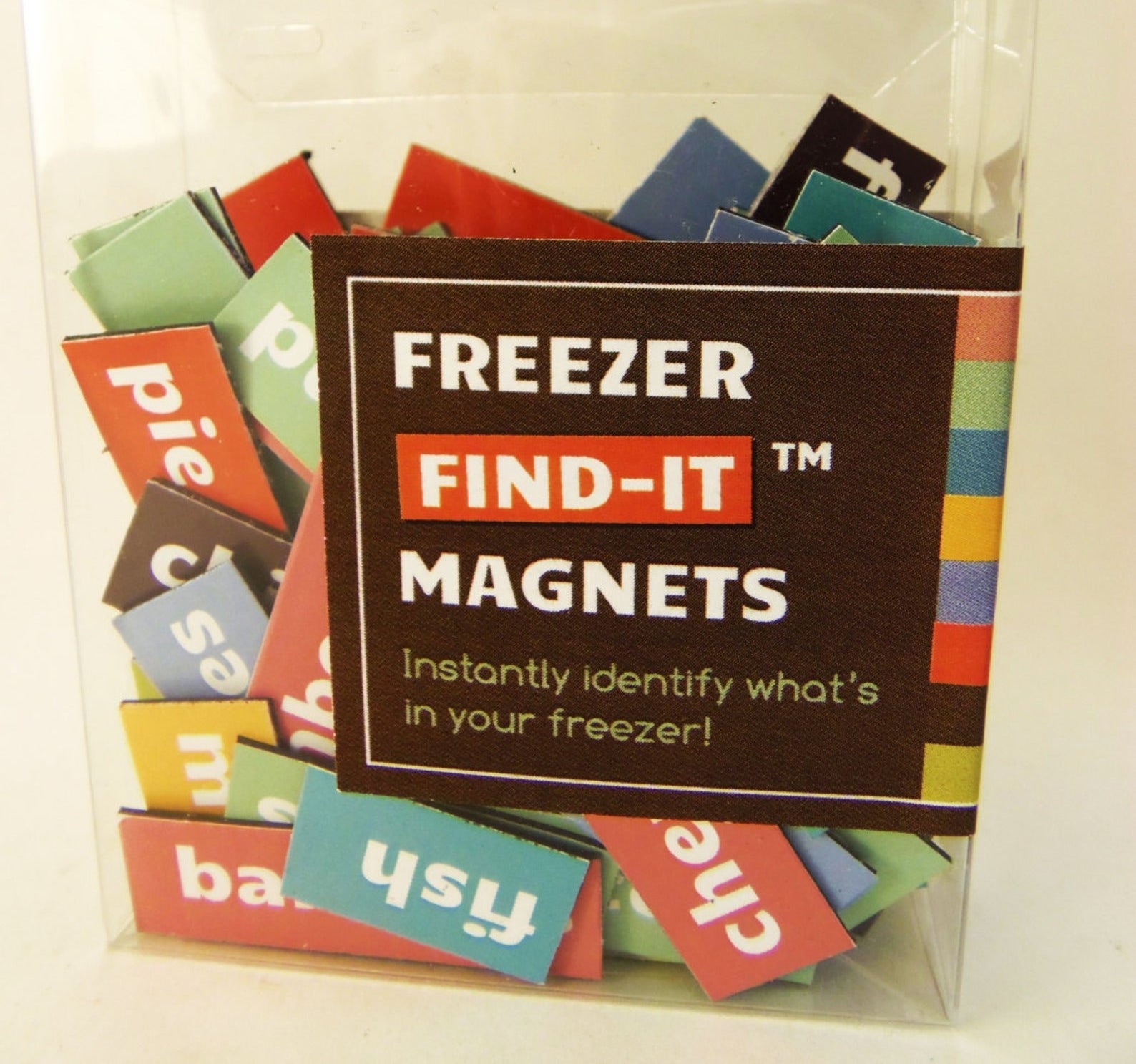 a container of freezer magnets