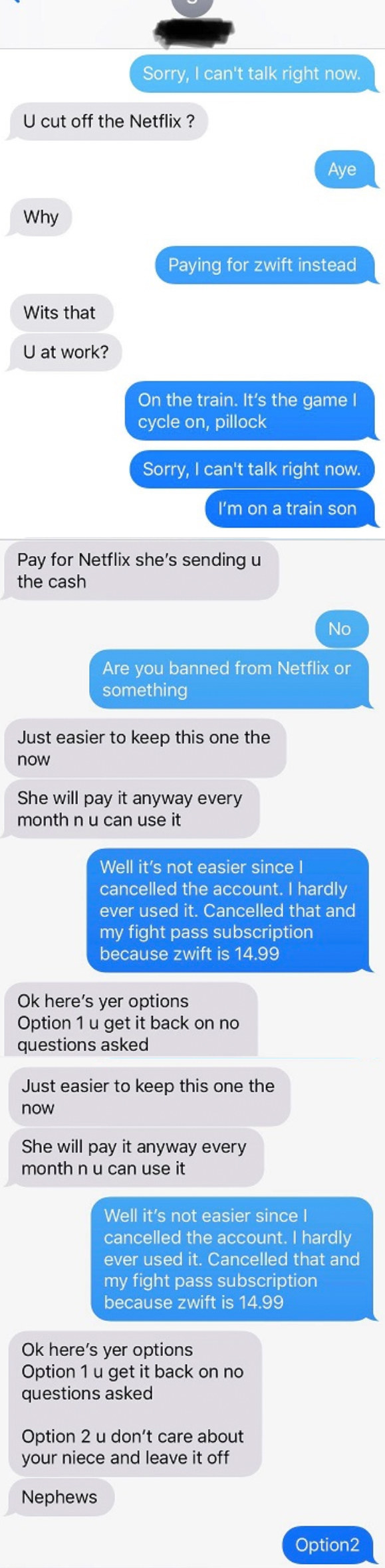 Someone is mad at their brother for cancelling Netflix and says they &quot;don&#x27;t care about&quot; their niece if they don&#x27;t turn it back on