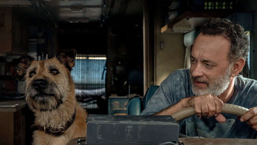 Tom Hanks talks to his dog while driving and RV