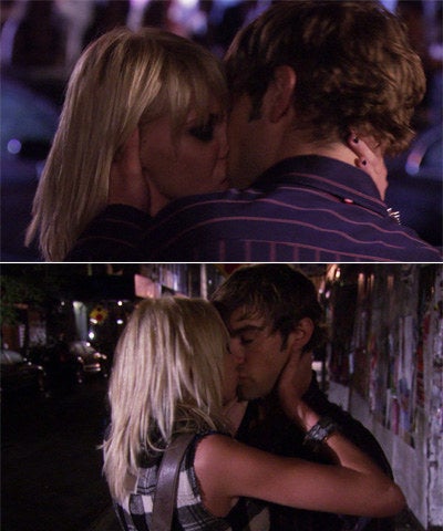 Taylor and Chace kissing in a scene from the show