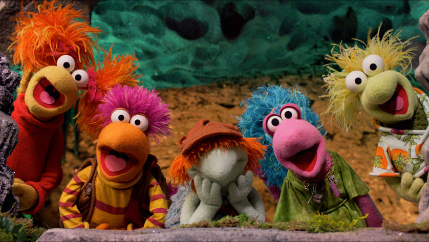 The Fraggle Rock puppets sing