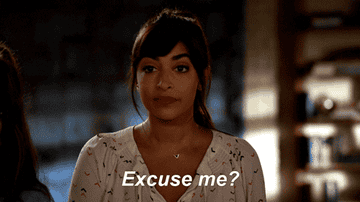 Hannah Simone as Cece Parekh says &quot;Excuse me?&quot; in &quot;New Girl&quot;
