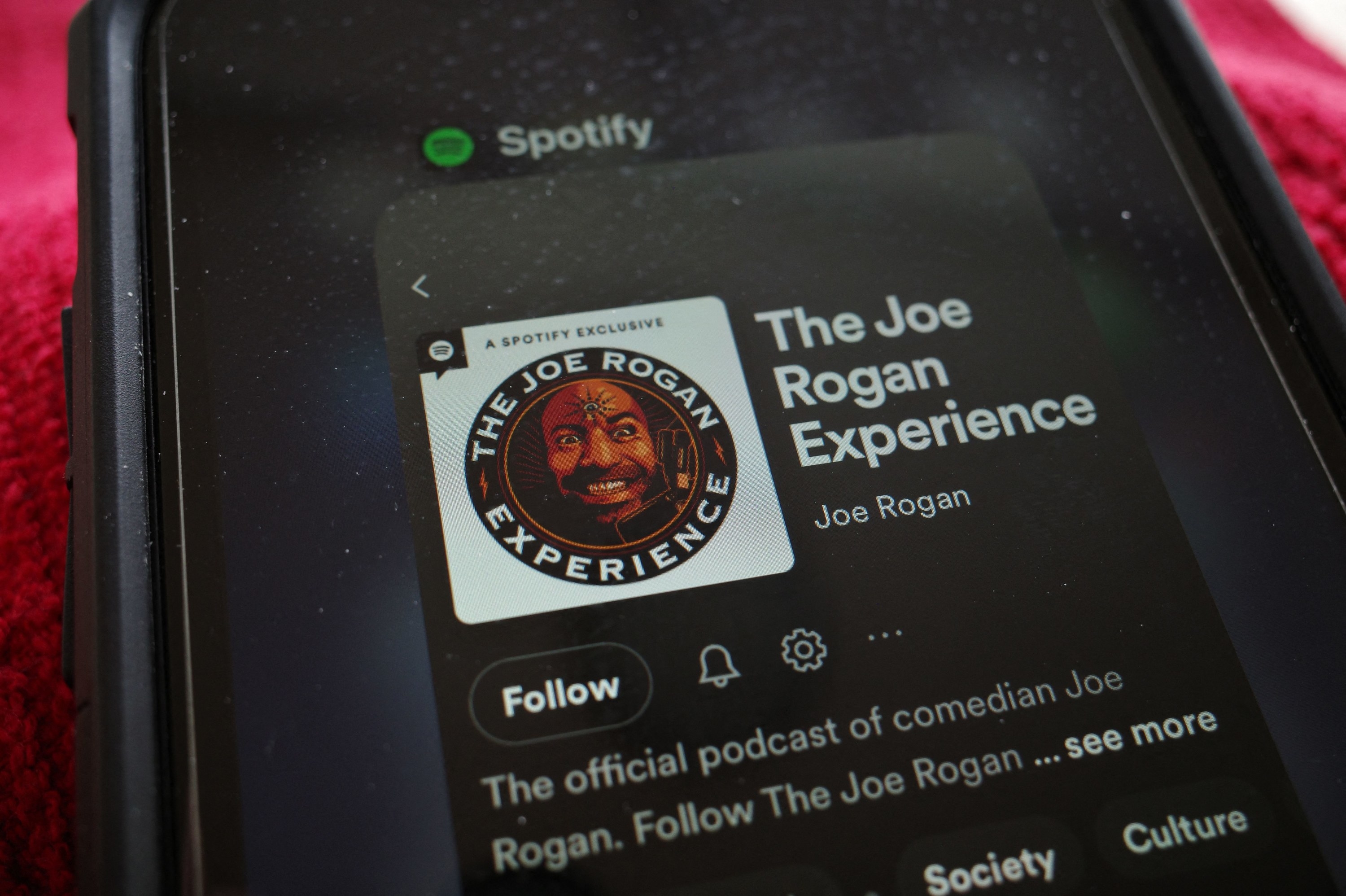 The Spotify page for The Joe Rogan Experience podcast