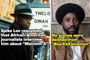 Spike Lee requested that African-American journalists interview him about Malcolm X, and no scenes were deleted from Blackkklansman
