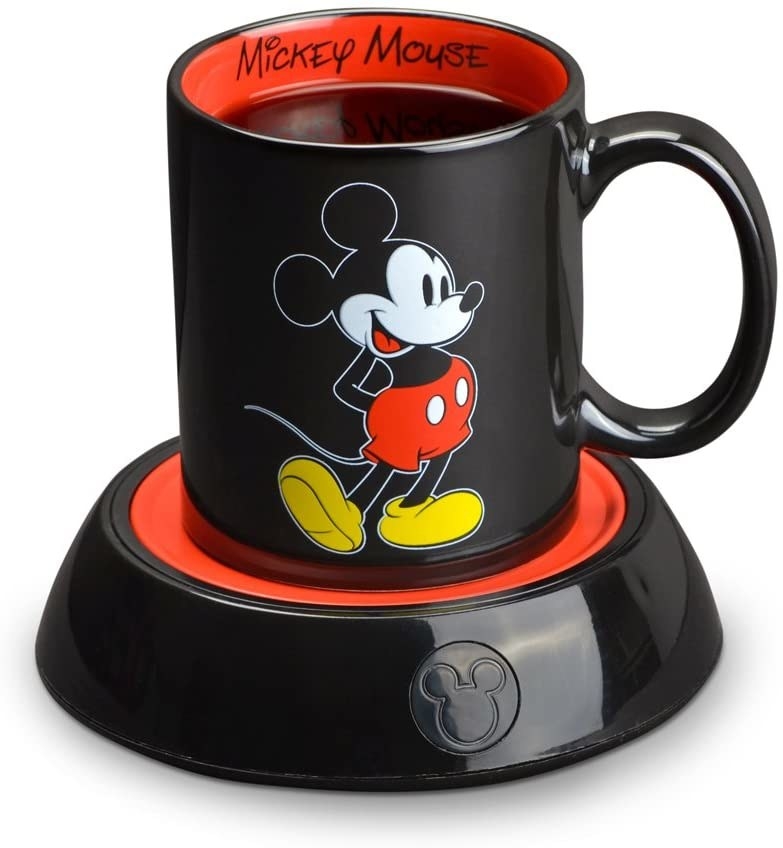 taza y calentado con la imagen de Mickey Mouse