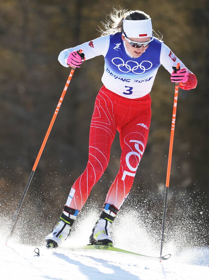 Weronika Kaleta of Team Poland competes during the Women&#x27;s Cross-Country Sprint Free Qualification on Day 4 of the Beijing 2022 Winter Olympic Games
