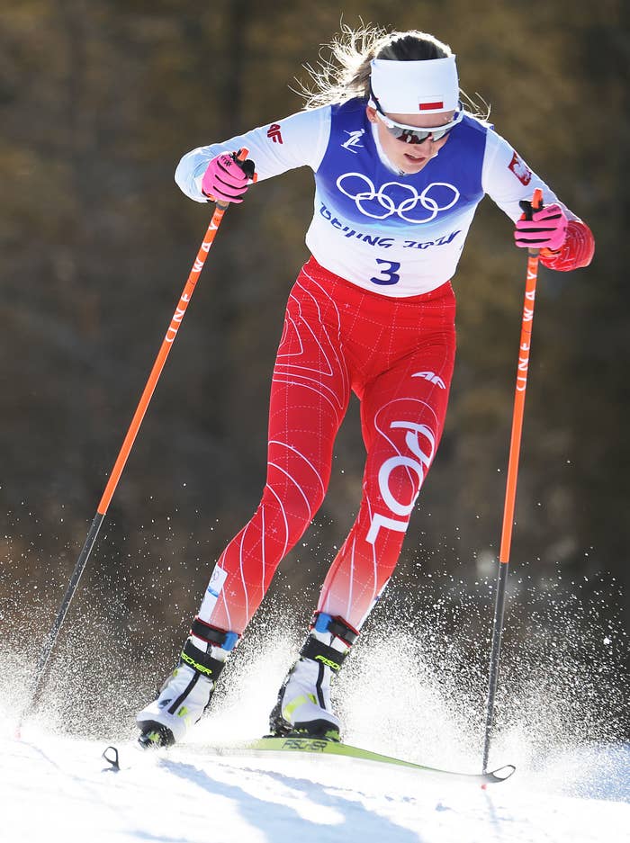 Weronika Kaleta of Team Poland competes during the Women's Cross-Country Sprint Free Qualification on Day 4 of the Beijing 2022 Winter Olympic Games