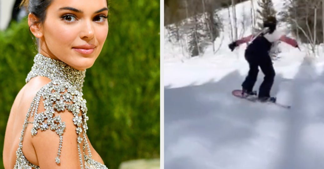Kendall Jenner Wiped Out On A Mountain And Fully Somersaulted Over Her Snowboard In Her Debut TikTok Video, And I'll Just Be Watching This On Repeat Now