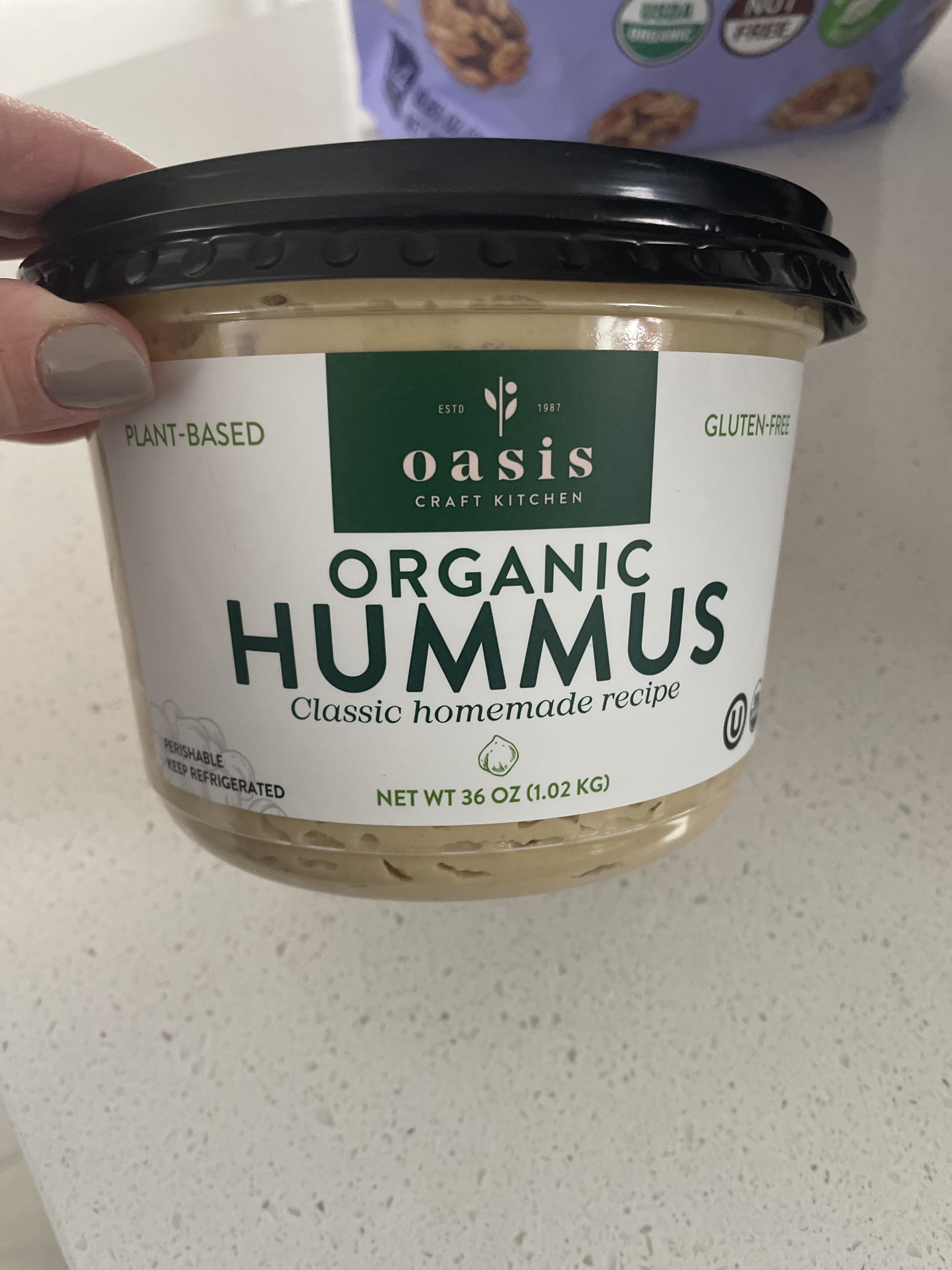 Container of hummus