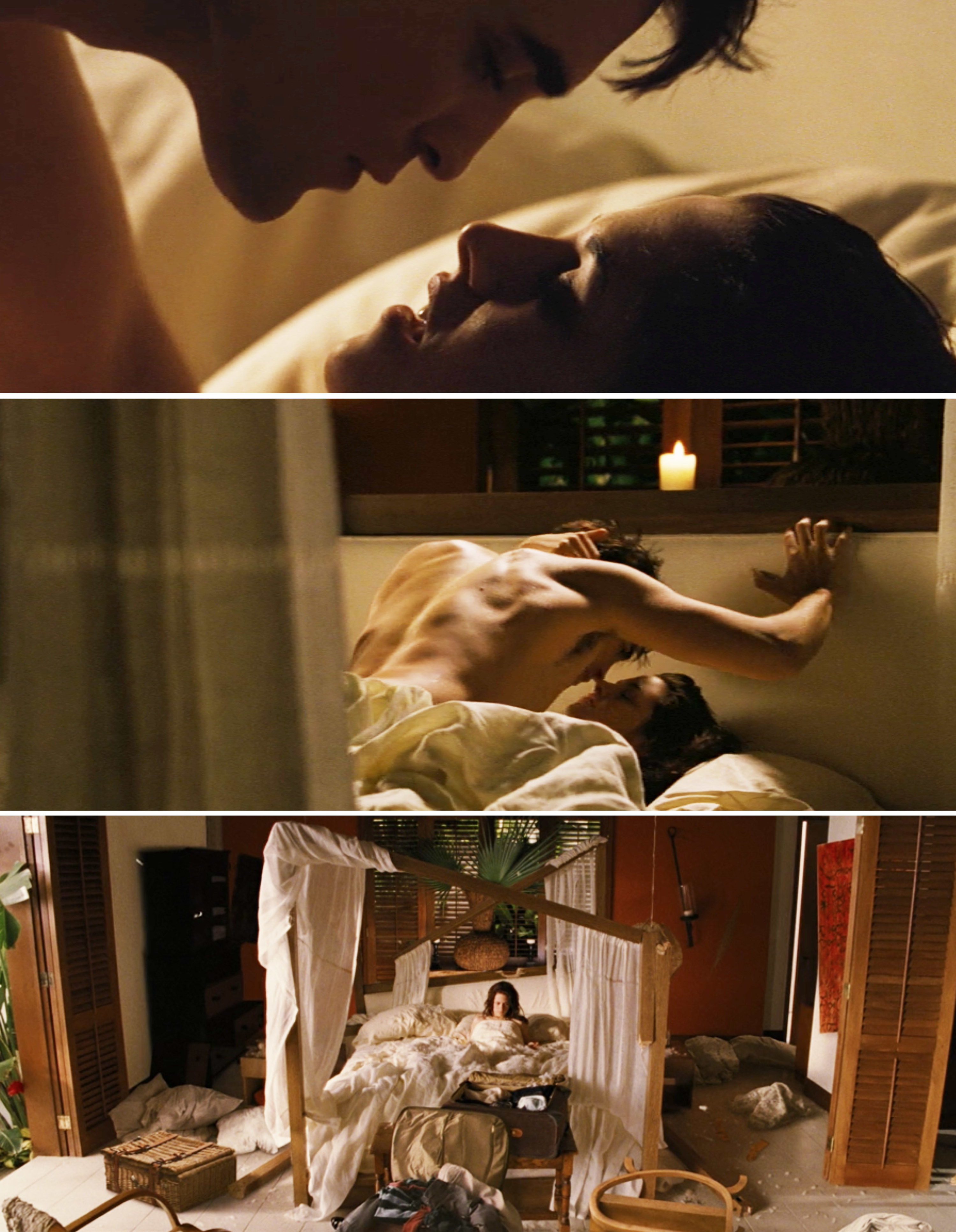 Kristen Stewart and Robert Pattinson in bed together